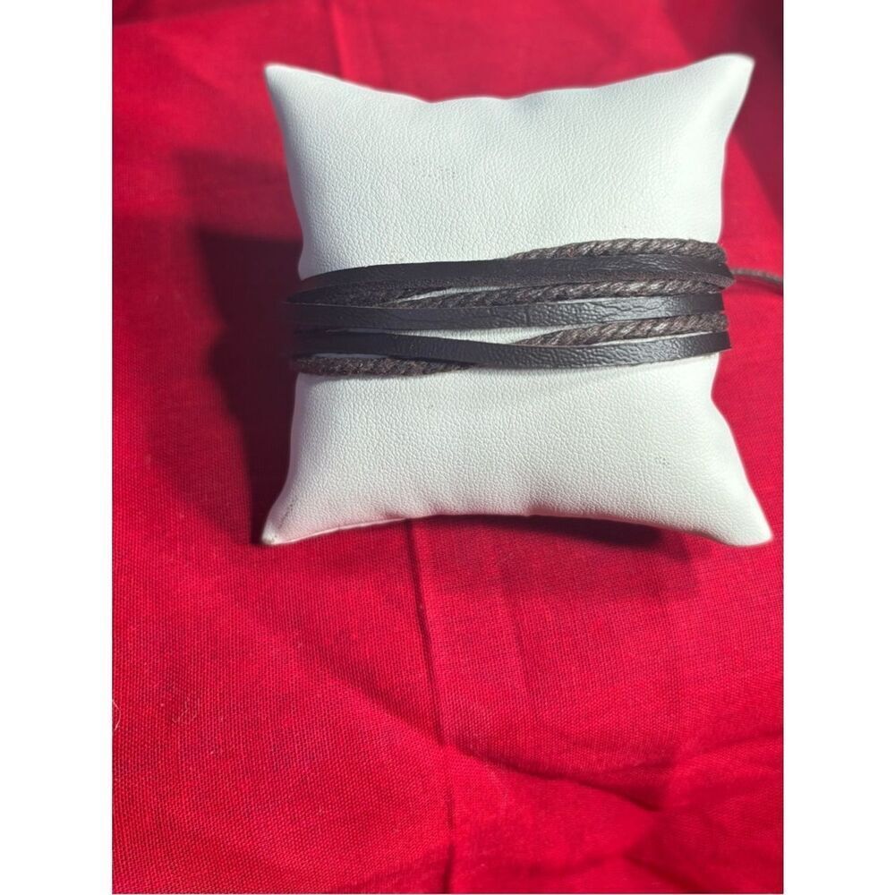 New Men's Leather Wrap Adjustable Bracelet